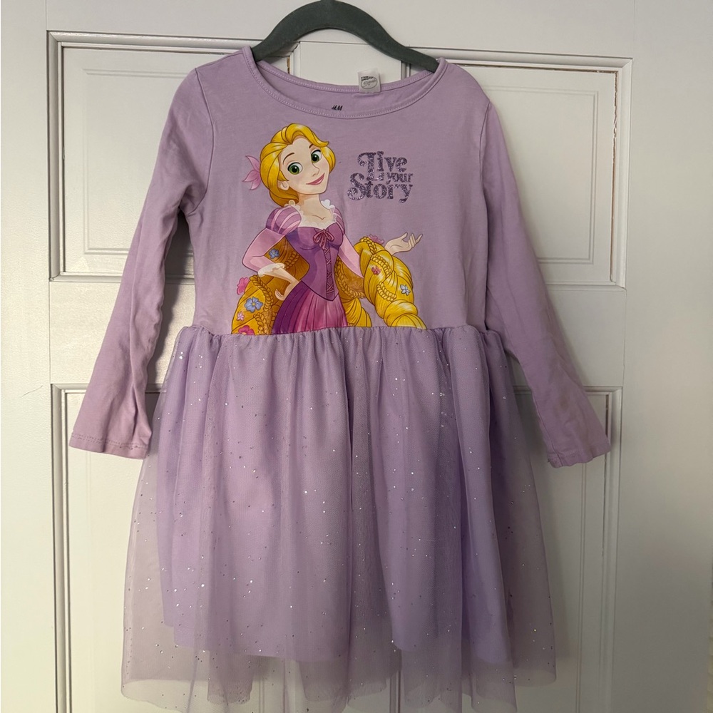 H&M Disney Lavender Rapunzel Graphic Dress 5T/6